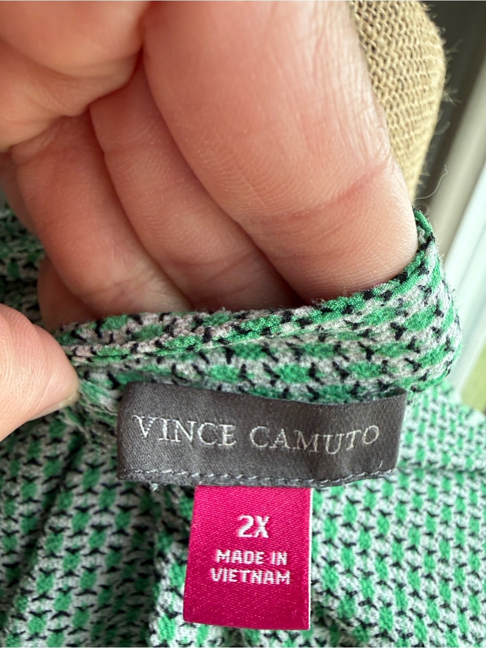 Vince Camuto Mint and White Striped Knit Tunic Pullover
